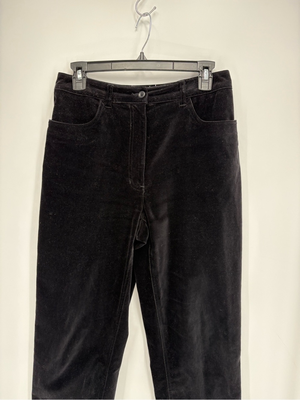 🪭 Talbots cotton stretch velvet Black Straight-Leg pants